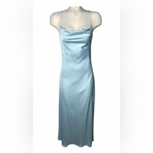 Elegant Backless Light Blue Dress